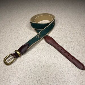 NWOT Green Fabric Ribbon Leather Belt Size 42